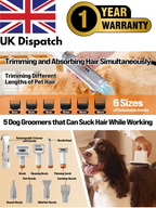 Petzoss 3-in-1 Drying & Vacuum & Dog Grooming, Rechargeable Hair Trimmer, Hot Wind, Suction 99.9% Pet Hair, 2L Large Capacity Plug Type British